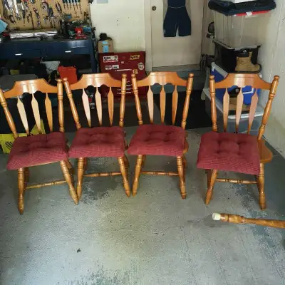 Solid Wood Dining Table and Four Chairs, View more