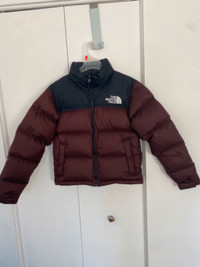 brown North Face puffer jacket 700 for women XS