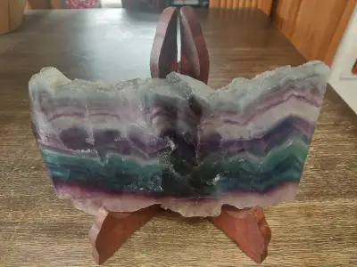 Huge fluorite gemstone slab, View more