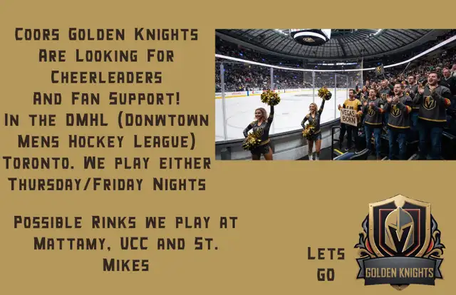 Looking for Cheerleaders and Fans for Men's Hockey 647-559-0230