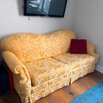 Vintage Style Floral Double Sofa Bed / Pull-Out Couch, View more