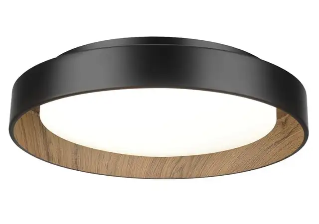 Dsyan HOME Wood style ceiling mount Fixture 13" Round NEW $55 in Indoor Lighting & Fans in Brantford - Image 2