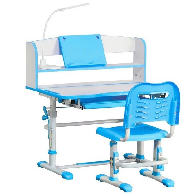 Kids Desk and Chair Set Height Adjustable Student Writing Desk C in Desks in Markham / York Region - Image 2