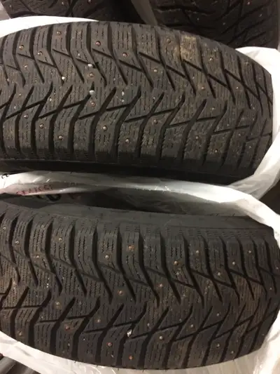 Selling 4 studded tires and rims. Stored inside during unused months. Purchased new December 2024, s...