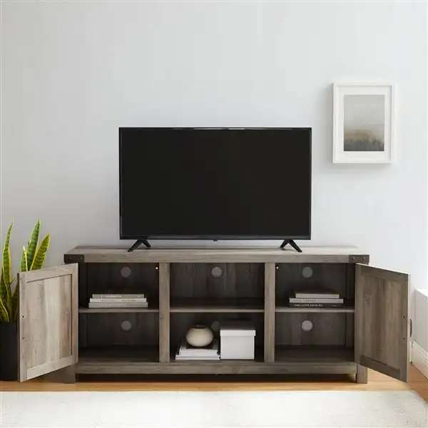 Walker Edison Farmhouse TV Cabinet - 58-in x 24-in - Grey62864743698177121