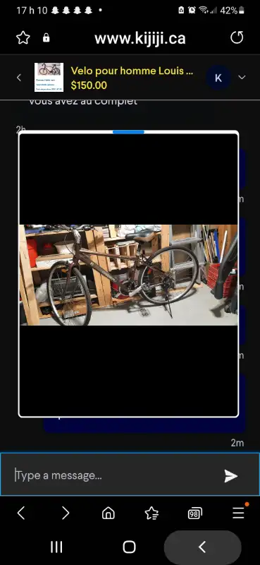 Vélo en parfait état un 28 pouces de Louis Garneau 7 vitesses voir les photos