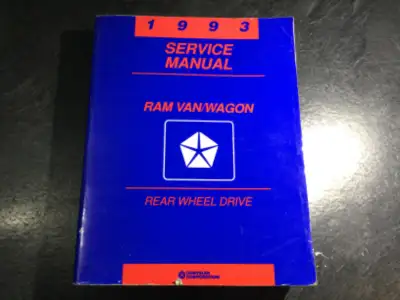 1993 Service Manual Dodge Ram Van/Wagon Rear Wheel Drive OEM Part Number: 813703107 Written for Chry...