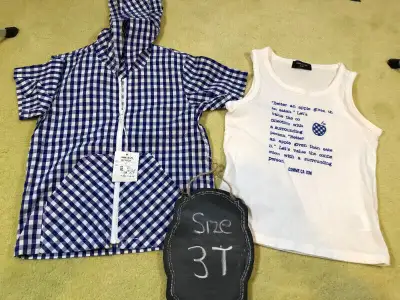 Comme CA ISM - 2 piece navy & white tank and jacket set - 3T, View more