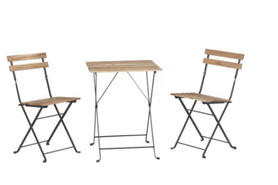 The acacia wood outdoor furniture bistro set by Latitude run® is a stylish way to add additional sea...