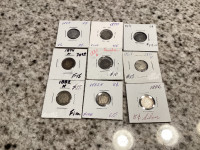 41 Five Cent Canadian Silver Coins No Duplicates