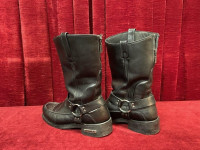Milwaukee 10.5D Harness Square Toe Leather Boots, Biker