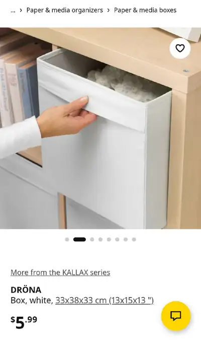 Drona white storage boxes, View more