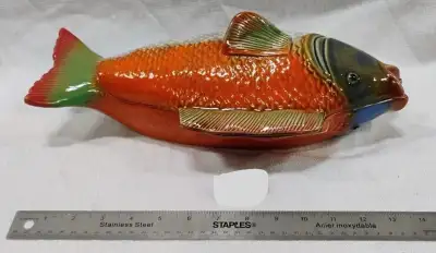 STUNNING DETAIL FISH SHAPED SERVING TRAY - 2 PIECE TOP & BOTTOM, View more