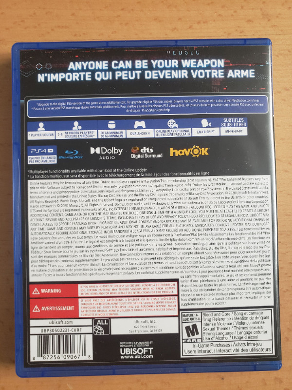 Jeux PS4 - Watch Dogs Legion dans Sony PlayStation 4  à Laval/Rive Nord - Image 2