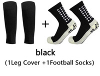 New Soccer Athletes leg Cover Sleeve, Grip Socks (Black / White)