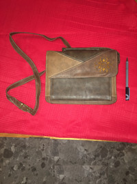 Brown faux leather purse