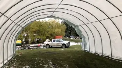 Canadian made 30 x 35 single tube arch fabric shelter, View more