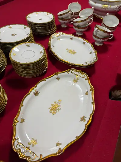 Antique Vintage full dinner and tea set, View more