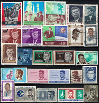 President John F. Kennedy, 25 Stamps Different