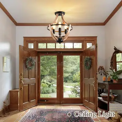 save $80:  HOXIYA 2 in 1 Farmhouse Ceiling Light Fixture Pendant, View more