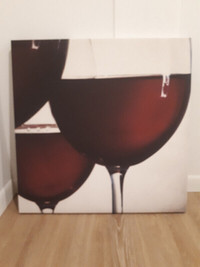 Toile tendue sur cadre -verres de vin rouge