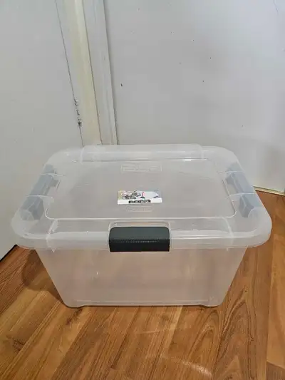 Sterilite Hinge 28 L/30 QT. Storage Bin, Flat Gray, View more
