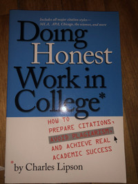 Doing honest work in college book 
