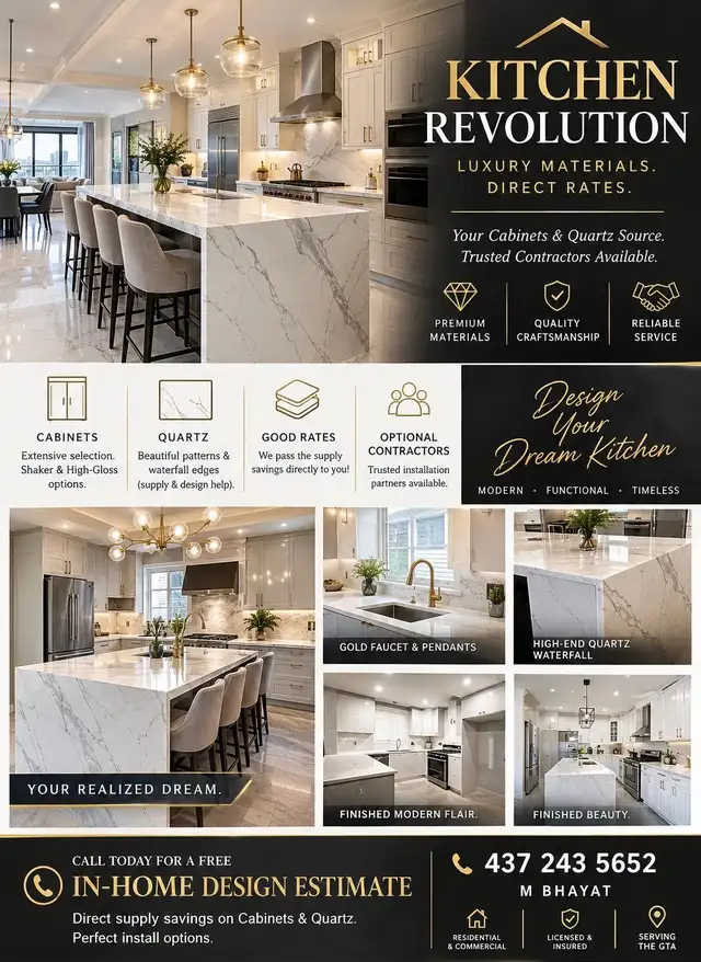 Kitchen Revolution Cabinets and Quartz