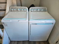 Quick Sale!! GE 27" White Topload Washer & Frontload Dryer Set