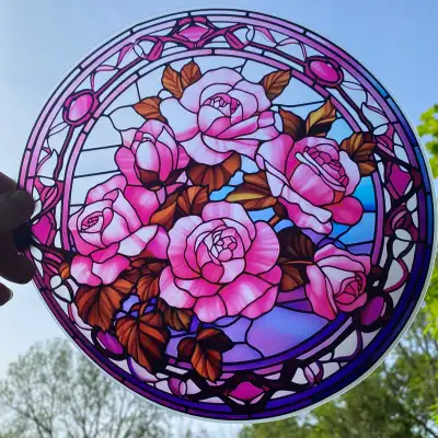 NEW rose vinyl window sticker sun catcher, View more