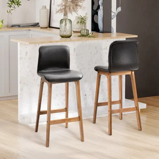 Modern Wood Bar Chairs Kitchen Cafe Stools Dining Barstool in Chairs & Recliners in Markham / York Region - Image 4