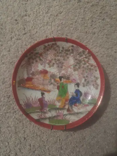 Vintage Japanese Porcelain Cabinet Plate, 5.5" Hand-Painted, View more