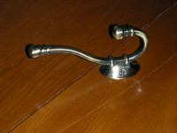 ANTIQUE STYLE BRASS DOUBLE CLOTHING  HOOK  $5