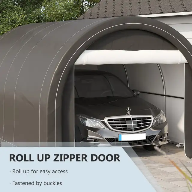 10' x 16' Heavy Duty Portable Carport Tent with Zippered Door in Outdoor Tools & Storage in Markham / York Region - Image 6