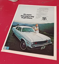 ORIGINAL 1973 CHEVY NOVA 2 DOOR VINTAGE CAR AD - ANNONCE AUTO