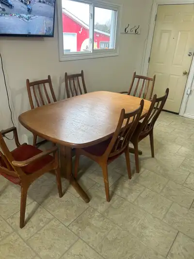Solid Teak table and chairs, View more