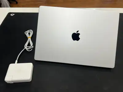 MacBook Pro – 16-inch – 2021 model with Apple M1 Pro chip, 16GB RAM, and 1TB SSD. Battery health at...