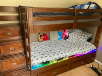 Bunk bed with storage and mattresses 