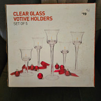Clear glass votiffe/tea light holders