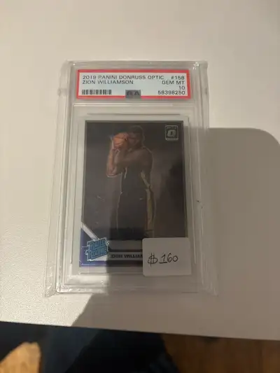 I'm offering a 2019 Panini Donruss Optic Zion Williamson #158 rookie card, graded as a GEM MT 10 by...