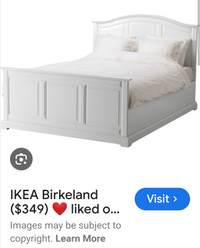 Free queen sized ikea bed frame with headboard - white good cond