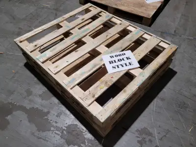 SKIDS FOR SALE in stock INDOORS 48 x 40 wood plastic O BROKEN, View more