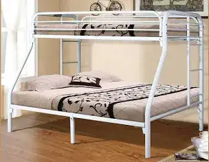 White Twin over Double Bunk Bed - Durable Steel Framing, View more