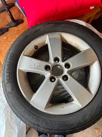Four 205 55 R16. Tires and rims for a 2014 Honda civic