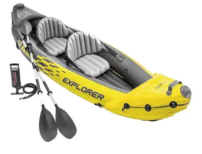I'm selling an Intex Explorer K2 inflatable kayak, perfect for two paddlers, in used condition but w...