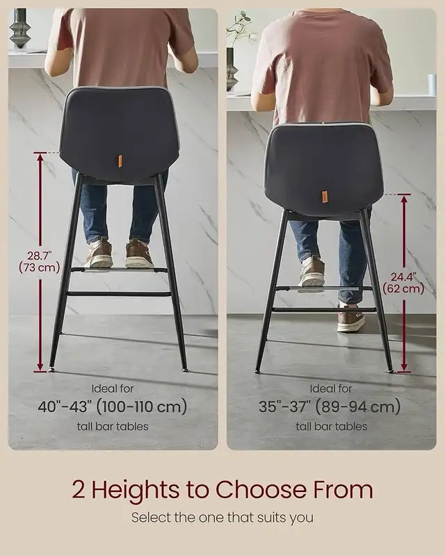 Counter Height Bar Stool with Back, Ergonomic Backrest, Synthet in Chairs & Recliners in Markham / York Region - Image 4