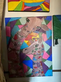 Abstract giraffe painting 