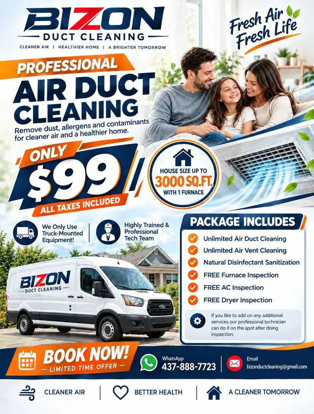 $99 Professional Air Duct Cleaning Service | London ON 
