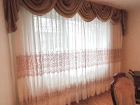 Raw Silk Curtains with Valance - Rideaux