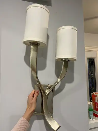 Wall lamp with gold colour iron body, View more